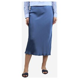 Anine Bing Midirock aus blauer Satinseide - Größe M Blau