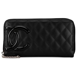 Chanel-Chanel Black Cambon Ligne Zippy Wallet-Black