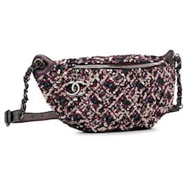 Chanel-Chanel Purple Sequin and Metallic Lambskin Belt Bag-Purple