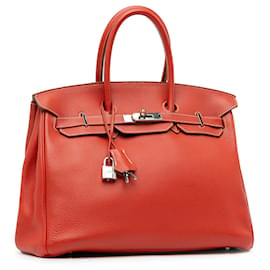 Hermès-Hermès Red Togo Birkin Retourne 35-Red,Other