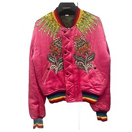 Gucci Reversible Tiger Bomber Jacket Pink Multiple colors