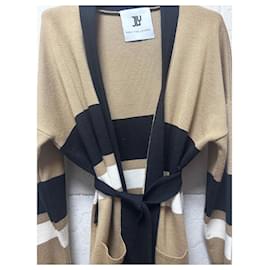 Autre Marque-Kimono-Black,White,Camel