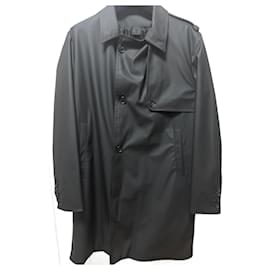 Autre Marque-Black Satin Trench-Black