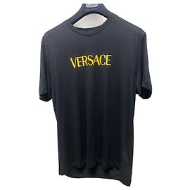 Camiseta com logo Versace Preto Amarelo