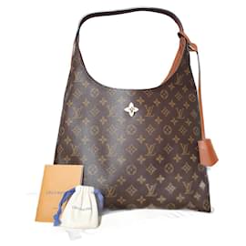 Louis Vuitton-Sac à bandoulière Hobo Caramel à fleurs-Marron