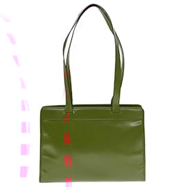Céline-CELINE Shoulder Bag Leather Red Auth bs15049-Red