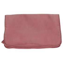 Prada-PRADA Pouch Satin Pink Auth 74898-Pink