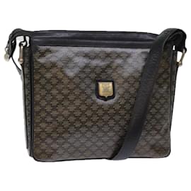 Céline-CELINE Macadam Canvas Shoulder Bag Black Auth 76994-Black