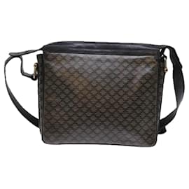 Céline-CELINE Macadam Canvas Shoulder Bag Black Auth 76994-Black