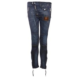 Dsquared2, jean biker à empiècements bleus Bleu