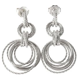Orecchini Crossover Double Drop David Yurman in argento sterlingo 0,28 CTW Altro