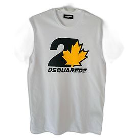 Dsquared2 Logos T-shirt White Cotton White Multiple colors Yellow