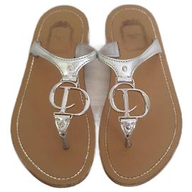 Christian Dior Sandalen Silber