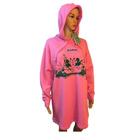 Vestido sudadera maxi Gucci Disney x Gucci rosa de algodón Rosa