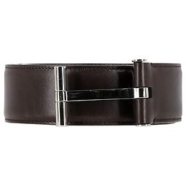 Cinto T-Buckle Tom Ford em couro marrom Marrom