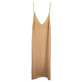 Vestido slip Max Mara Studio en seda beige Beige