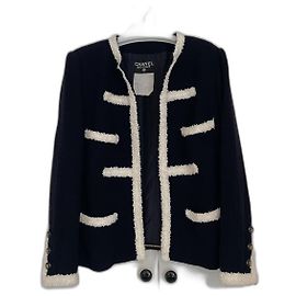 Chanel 1995 runway Navy Blue Jacket Dark blue