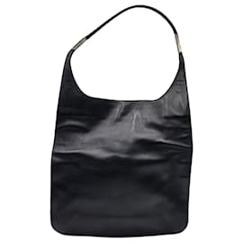 Gucci-Sac à bandoulière hobo en cuir noir Gucci-Noir