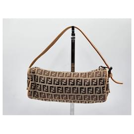 Fendi-Fendi Zucca Zucchino Baguette Bag-Brown