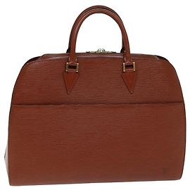 LOUIS VUITTON Bolsa de Mão Epi Sorbonne Marrom M54513 LV Auth 74845 Marrom