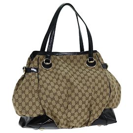 GUCCI GG Canvas Tote Bag Beige 203528 Auth ac3019 Beige