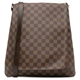 Louis Vuitton-Brown Louis Vuitton Damier Ebene Musette Salsa GM Crossbody Bag-Brown