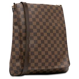 Louis Vuitton-Brown Louis Vuitton Damier Ebene Musette Salsa GM Crossbody Bag-Brown