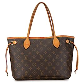 Louis Vuitton-Brown Louis Vuitton Monogram Neverfull PM Tote Bag-Brown