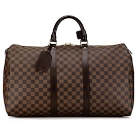 Louis Vuitton-Brown Louis Vuitton Damier Ebene Keepall 50 Travel Bag-Brown