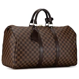 Louis Vuitton-Brown Louis Vuitton Damier Ebene Keepall 50 Travel Bag-Brown