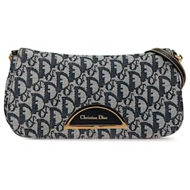 Dior-Blue Dior Oblique Canvas Malice Shoulder Bag-Blue