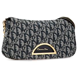 Dior-Blue Dior Oblique Canvas Malice Shoulder Bag-Blue