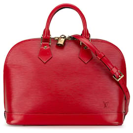 Louis Vuitton-Red Louis Vuitton Epi Alma PM Handbag-Red