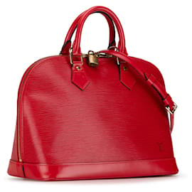 Louis Vuitton-Red Louis Vuitton Epi Alma PM Handbag-Red