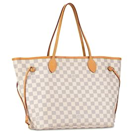 Louis Vuitton-Sac tote Neverfull MM Damier Azur Louis Vuitton blanc-Blanc