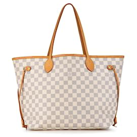 Louis Vuitton-Sac tote Neverfull MM Damier Azur Louis Vuitton blanc-Blanc