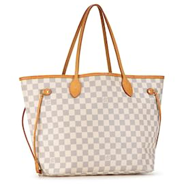 Louis Vuitton-Sac tote Neverfull MM Damier Azur Louis Vuitton blanc-Blanc