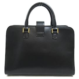 Yves Saint Laurent-Yves Saint Laurent Monogramme Cabas Leather Handbag 568853 in Great Condition-Black