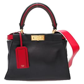 Fendi-Sac à main Fendi Peekaboo Defender en cuir 8BN307 en excellent état-Noir