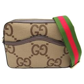 Gucci-Gucci Jumbo GG Messenger Bag aus Canvas 675891 in gutem Zustand-Braun