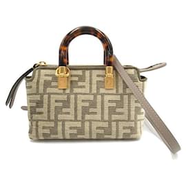 Fendi-Sac à bandoulière en cuir Fendi By The Way Mini 8BS067 en excellent état-Marron