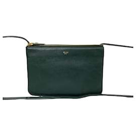 Céline-Bolso de hombro de cuero Celine Trio Small Bolso de hombro de cuero en muy buen estado-Verde