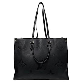 Louis Vuitton-Bolso tote de cuero Louis Vuitton On The Go GM M44925 en excelente estado-Negro