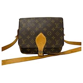 Louis Vuitton-Louis Vuitton Cartouchiere MM Canvas Shoulder Bag M51253 in Good condition-Brown