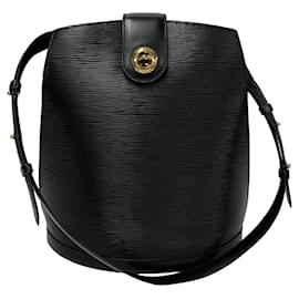 Louis Vuitton-Bolso de hombro de cuero Louis Vuitton Cluny M52252 en muy buen estado-Negro