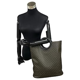 Céline-Bolso de mano Celine Macdam Blason Bolsa de cuero en muy buen estado-Negro