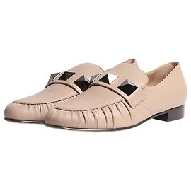 Valentino Mocassins en cuir rose macro stud - taille EU 37 Rose