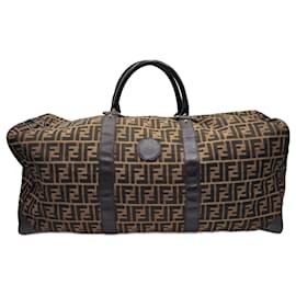 Fendi-Fendi Zucca Zucchino Duffel Travel Boston Bag-Brown