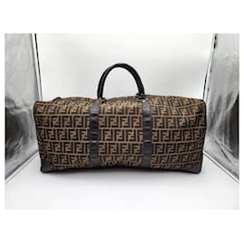 Fendi-Bolsa de viagem Boston Fendi Zucca Zucchino-Marrom