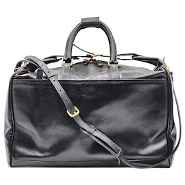 Bolsa de viagem Boston Weekender em couro vintage Gucci Preto